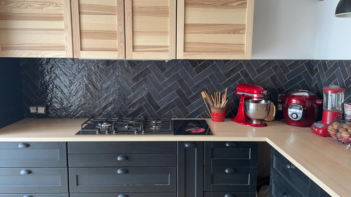 Credence cuisine chevron ardoise — BC Carré